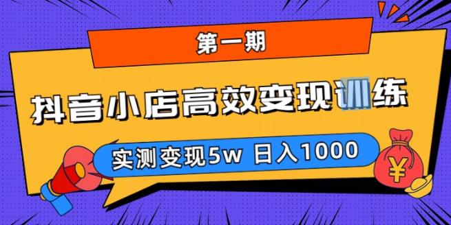 【第4926期】抖音小店怎么运营：抖音小店高效变现训练营（第一期）,实测变现日入1000+