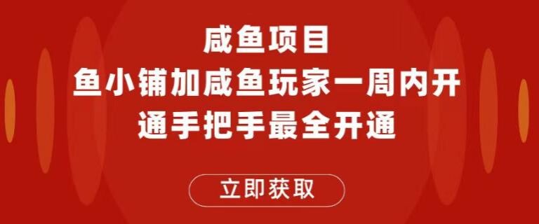 【第5104期】闲鱼如何赚钱：闲鱼开通鱼小铺+闲鱼玩家认证项目，鱼小铺和咸鱼玩家开通教程