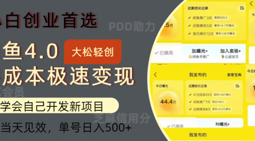 【第8223期】闲鱼0成本极速变现项目，多种变现方式 单号日入500+