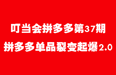 叮当会拼多多第37期-拼多多单品裂变起爆2.0【17节课】